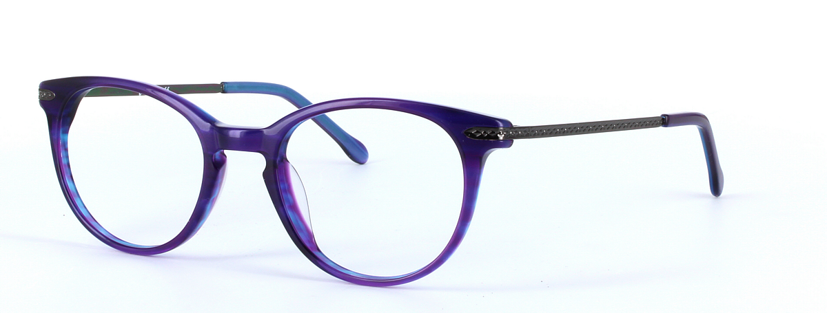 Amanda Purple Full Rim Round Acetate Glasses - Image View 1