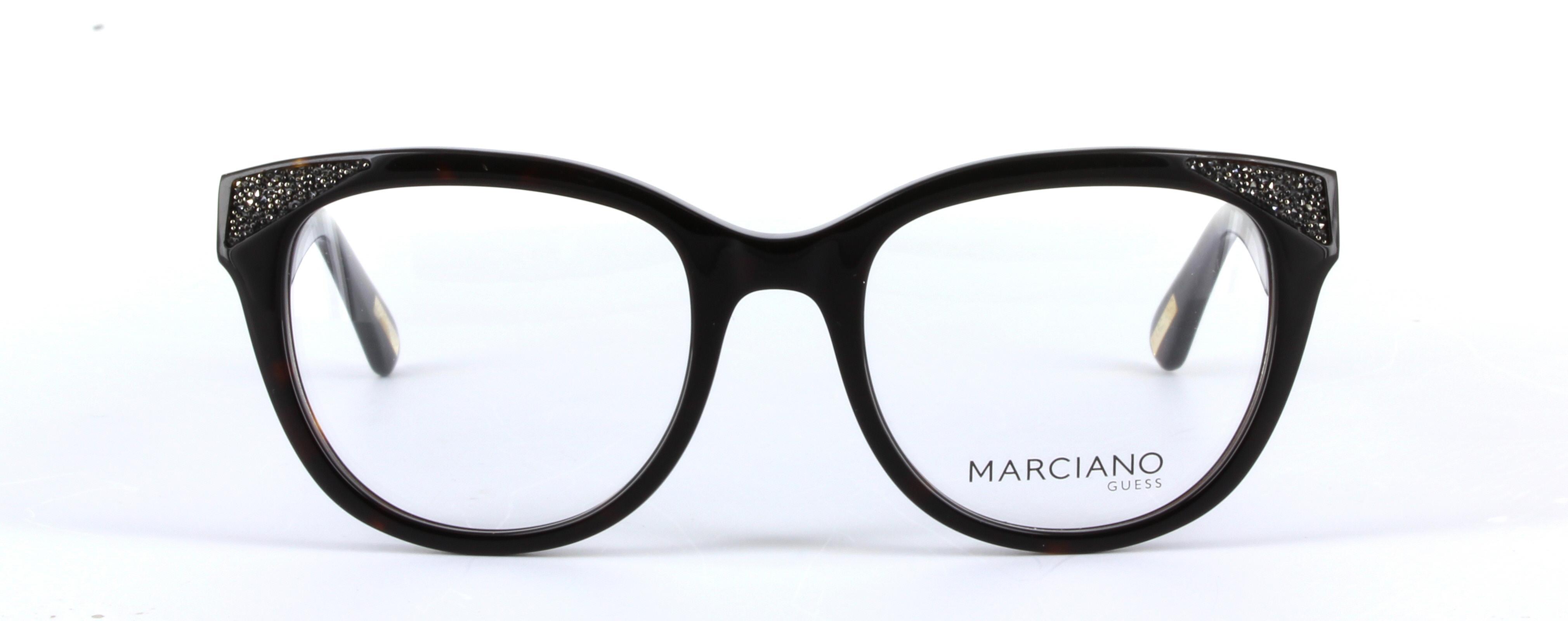 GUESS MARCIANO (GM0319-052) Tortoise Full Rim Oval Acetate Glasses - Image View 5