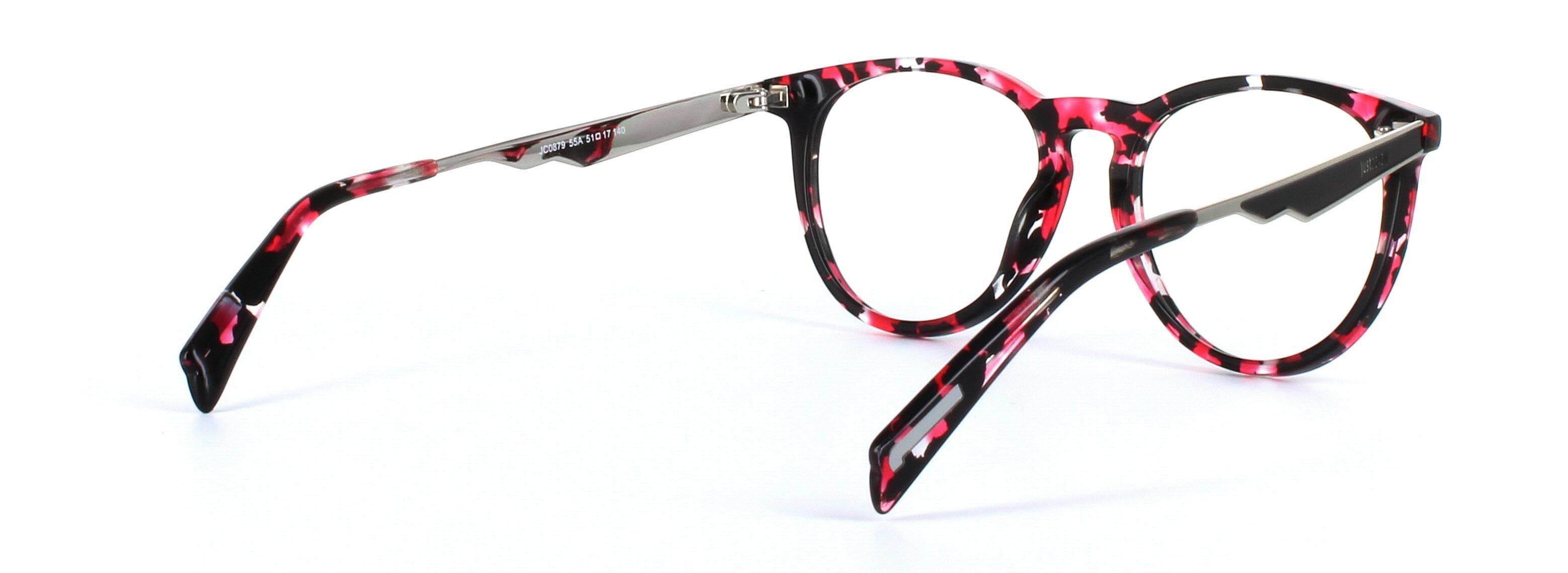 JUST CAVALLI (JC0879-55A) Black and Red Full Rim Round Acetate Glasses - Image View 4
