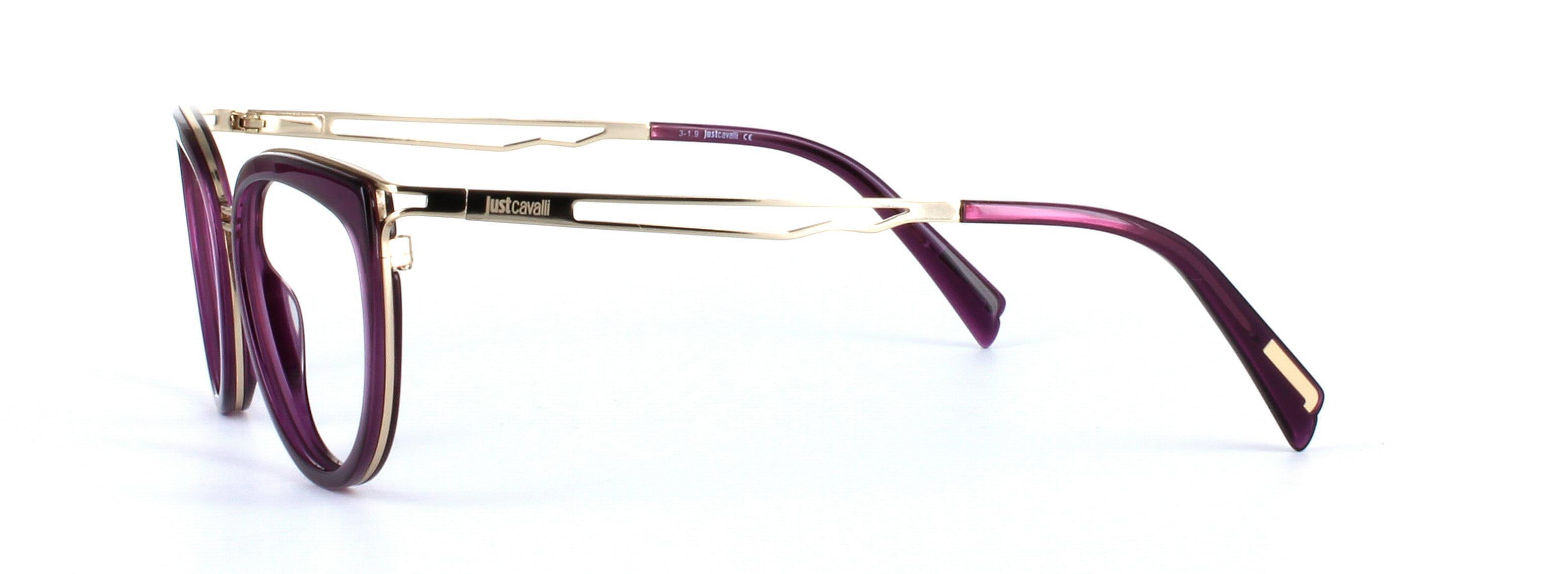 JUST CAVALLI (JC0857-081) Purple Full Rim Cat Eye Acetate Glasses - Image View 2