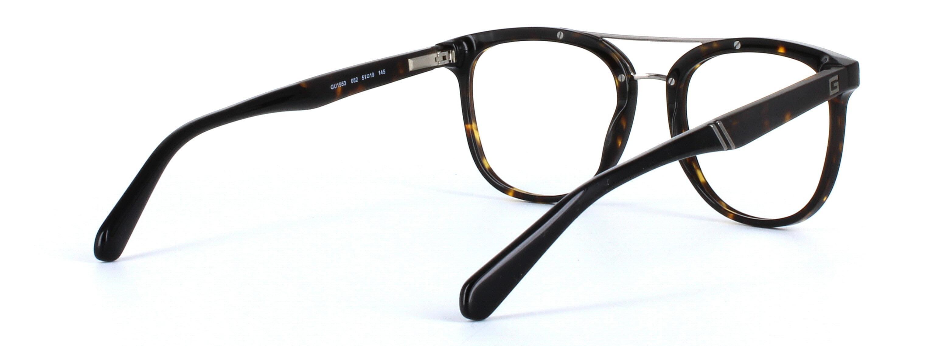 GUESS (GU1953-052) Brown Full Rim Square Acetate Glasses - Image View 4