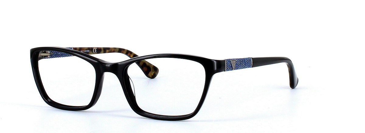 GUESS (GU2594-001) Black Full Rim Rectangular Acetate Glasses - Image View 1