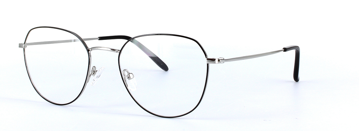 Finnley Black and Silver Full Rim Round Metal Glasses - Image View 1