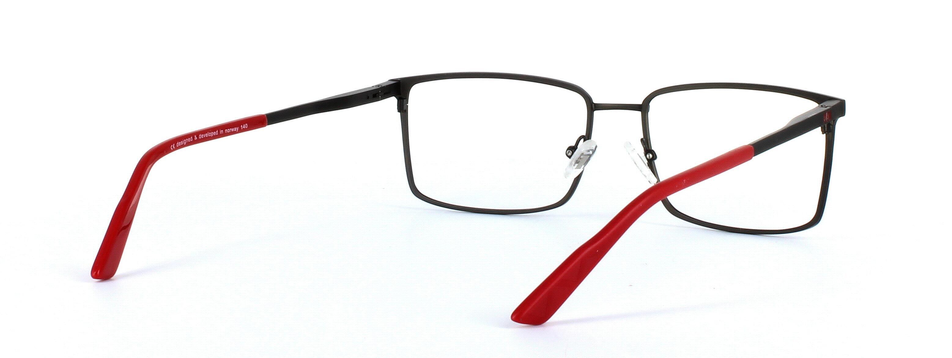 Helly Hansen HH 1028 Black Full Rim Rectangular Metal Glasses - Image View 4