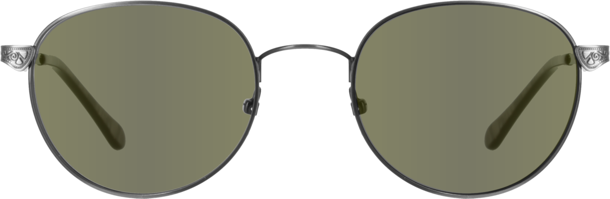 Kavarna Gunmetal Full Rim Round Metal Prescription Sunglasses - Image View 3