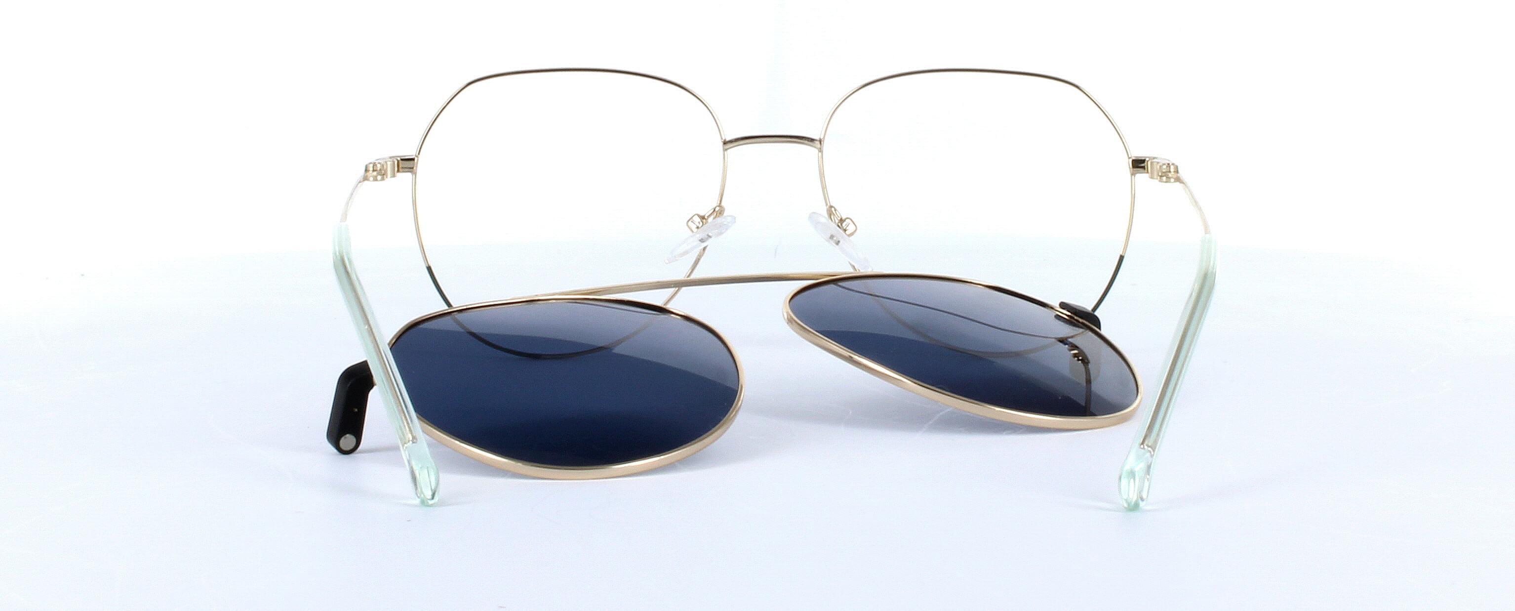 Eyecroxx 612 Gold and Black Full Rim Metal Glasses - Image View 3