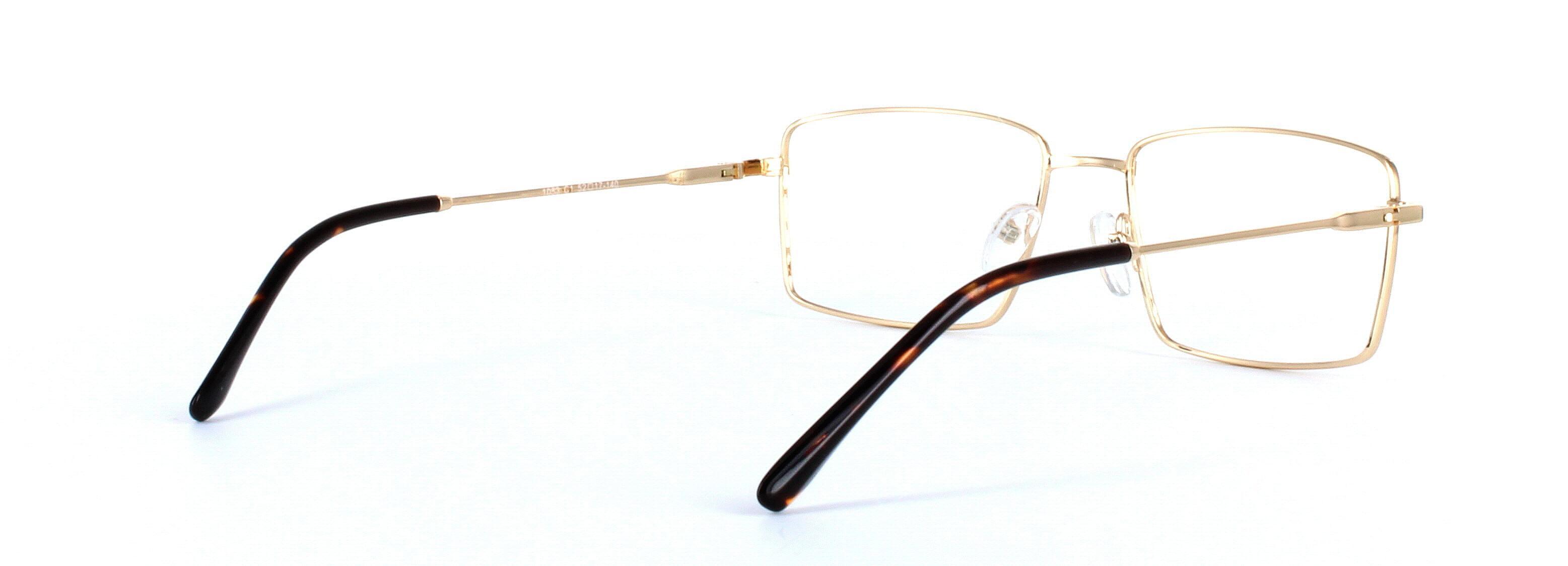 Catan Gold Full Rim Rectangular Metal Glasses - Image View 4