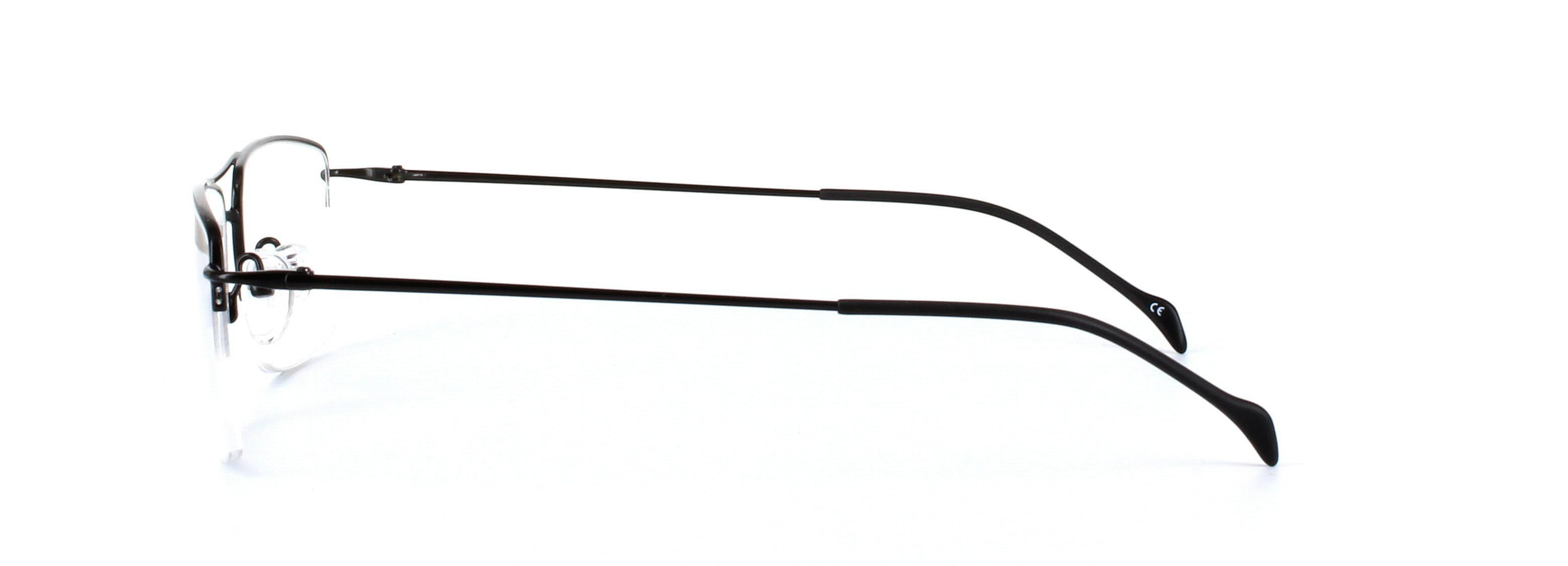Oklahoma Black Semi Rimless Metal Glasses - Image View 2