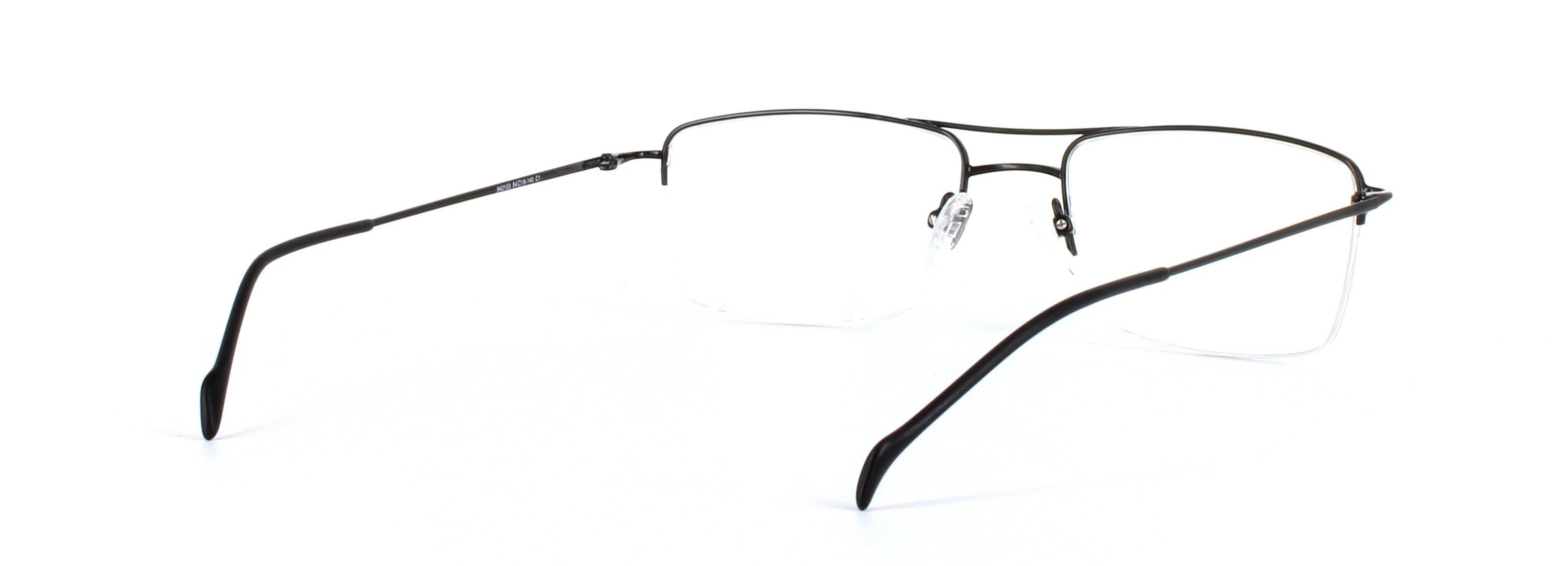 Oklahoma Black Semi Rimless Metal Glasses - Image View 4