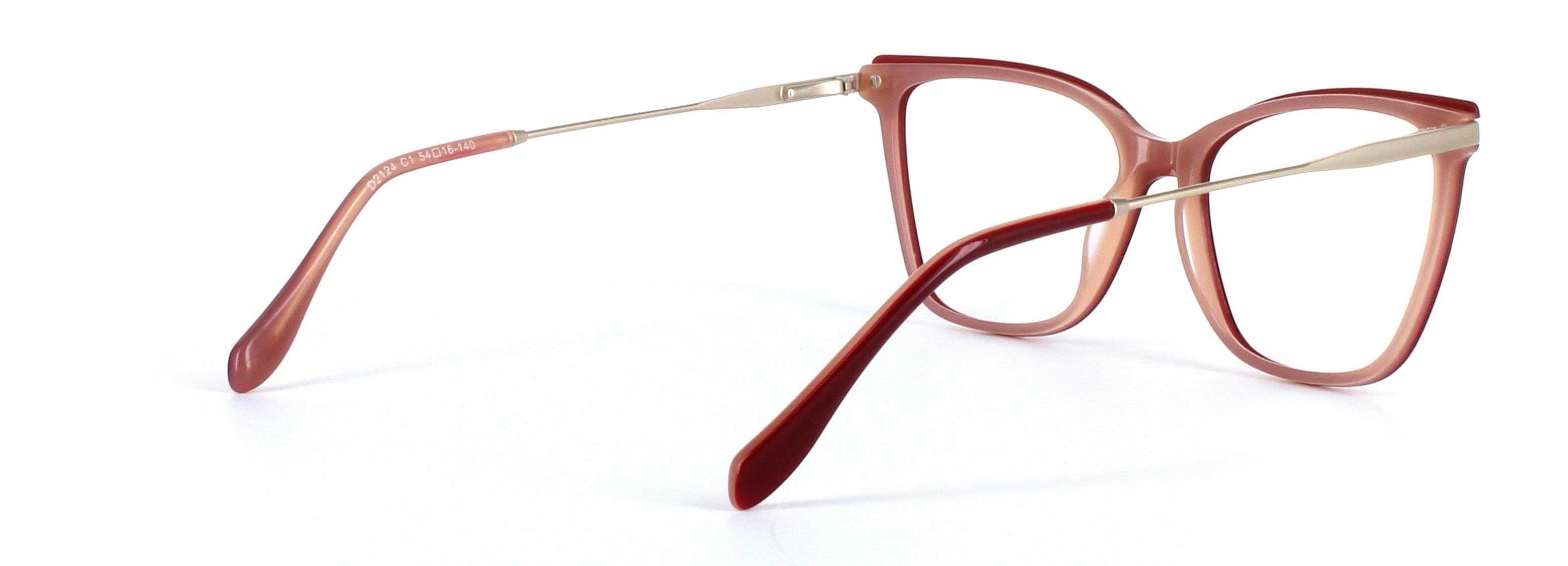Harleigh Red Full Rim Square Acetate Glasses - Image View 4