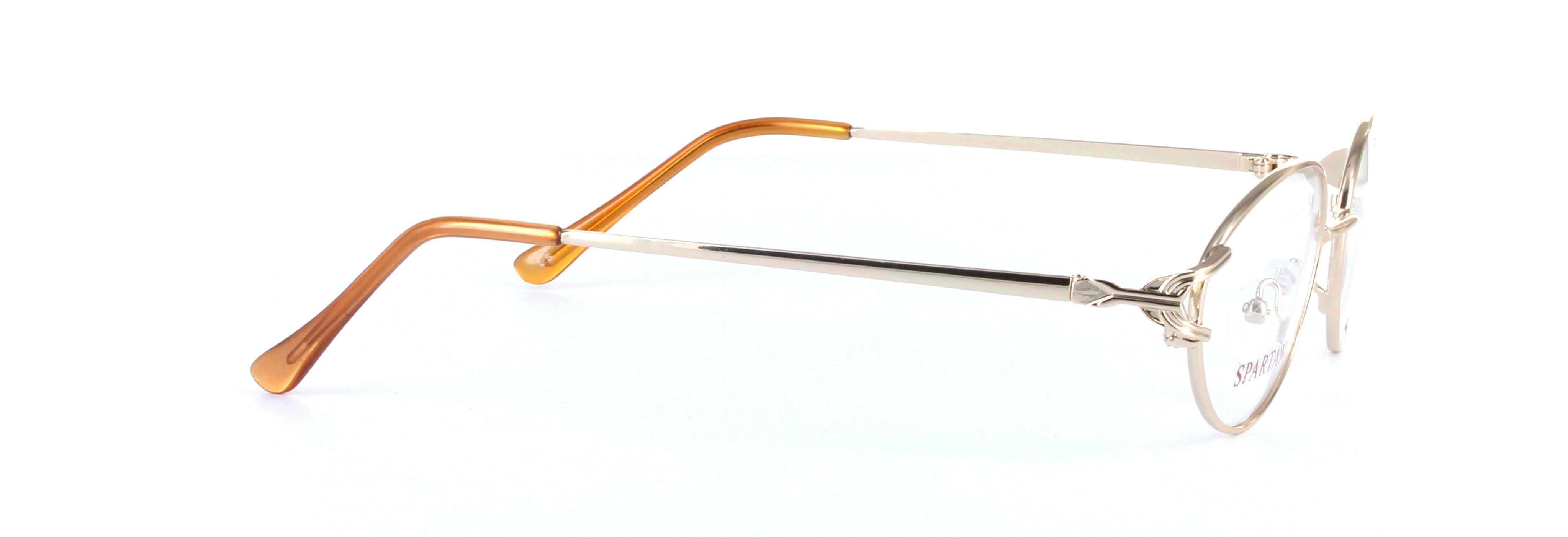 Bella Gold Full Rim Oval Metal Glasses - Image View 4