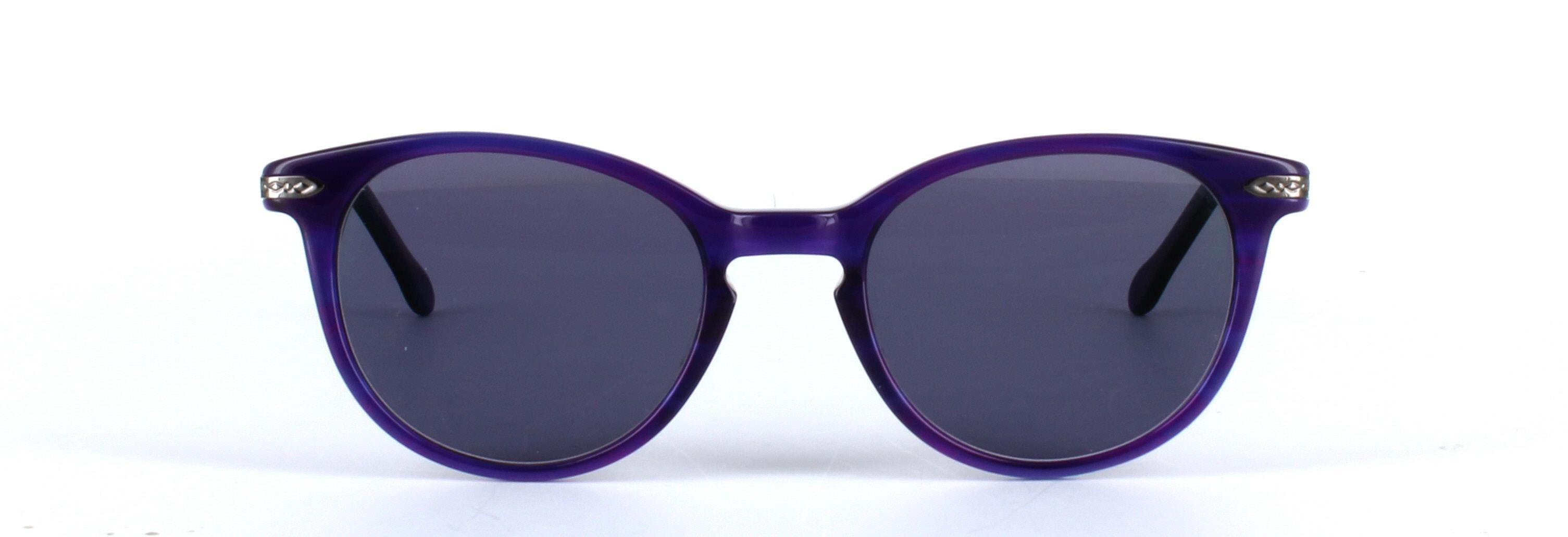 Amanda Purple Full Rim Round Acetate Sunglasses - Image View 5