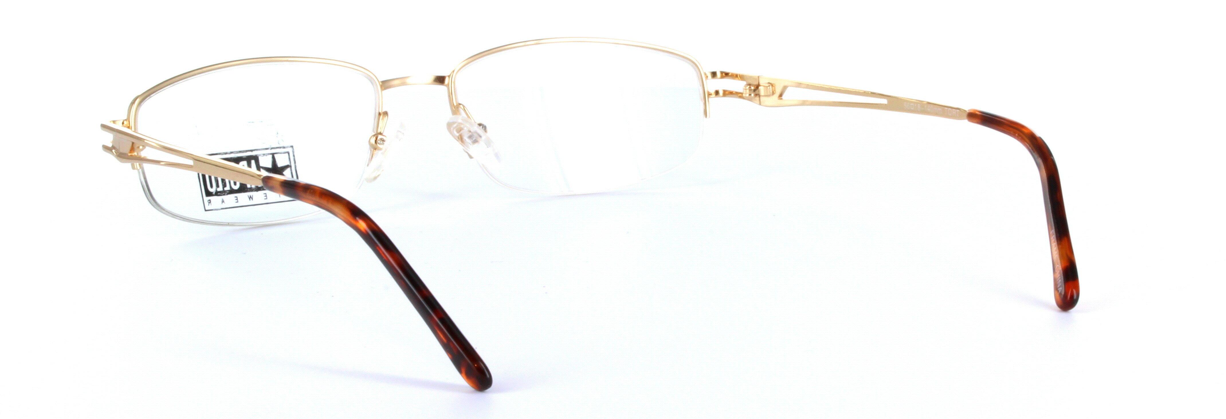Cabernet Gold Semi Rimless Rectangular Metal Glasses - Image View 3