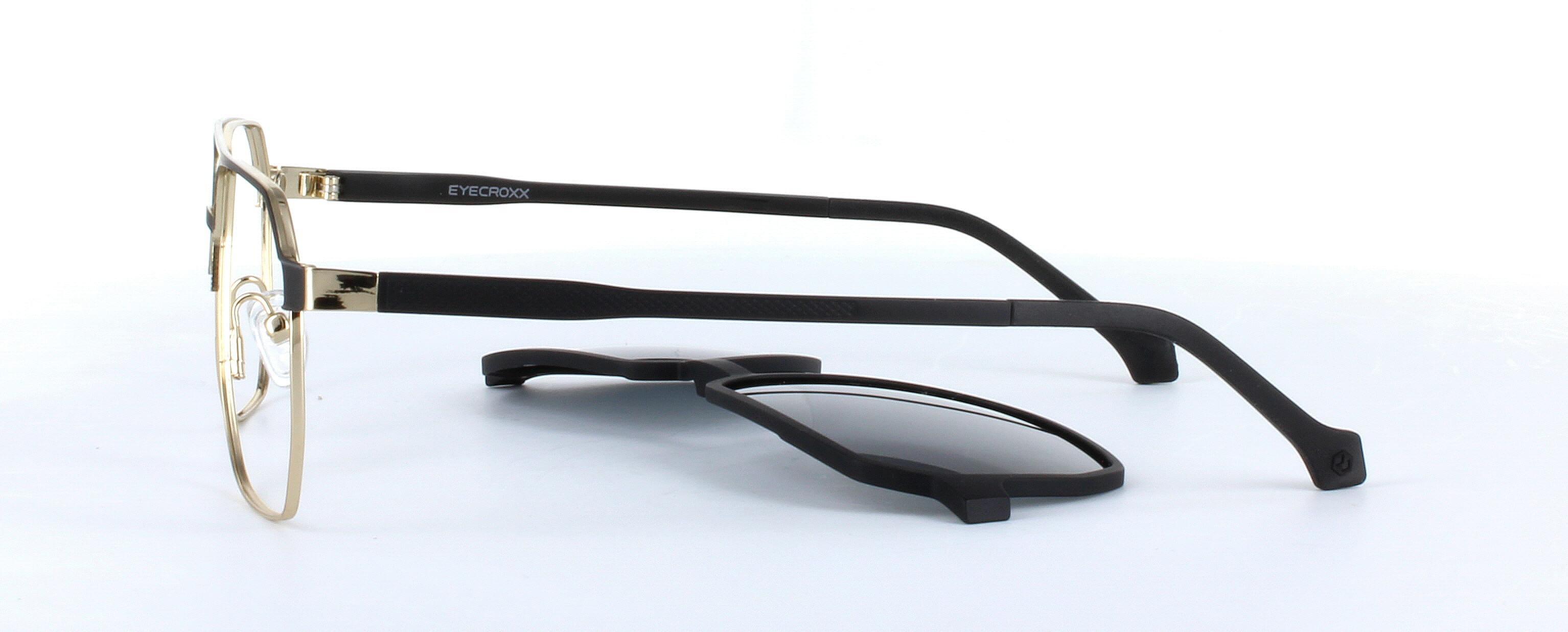 Eyecroxx 617 Black Full Rim Aviator Metal Glasses - Image View 2
