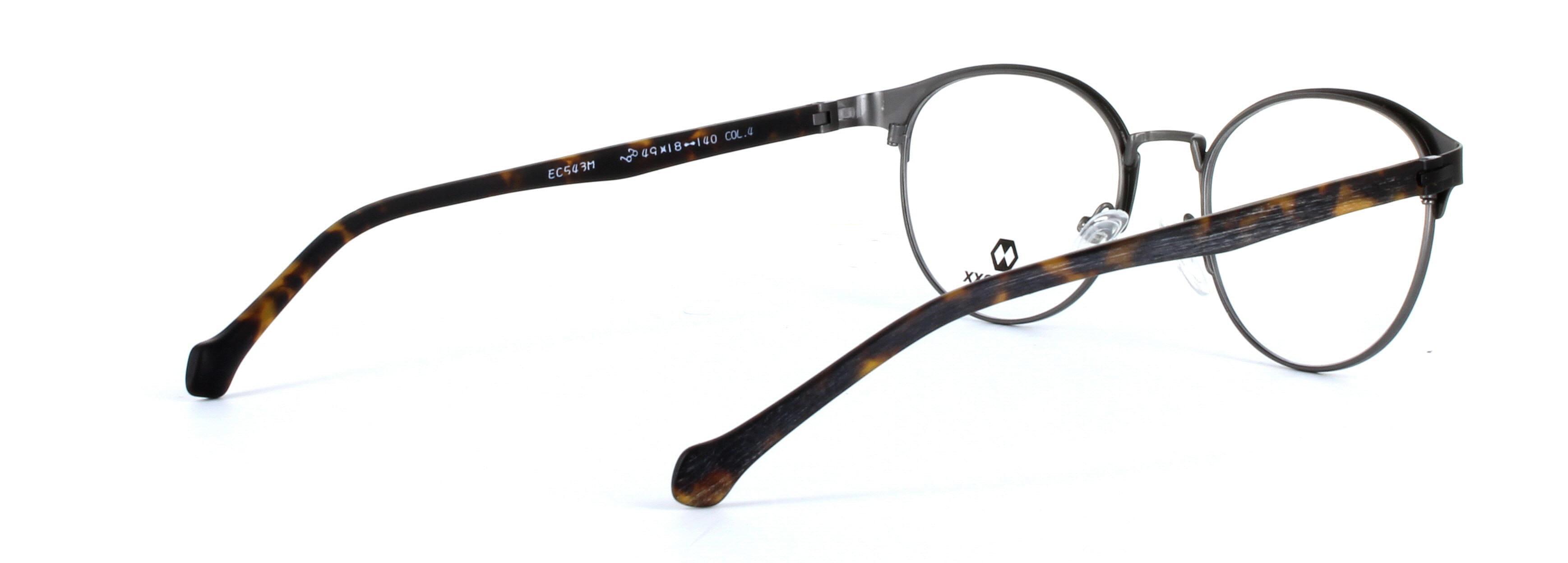 Eyecroxx 543-C4 Black Full Rim Round Metal Glasses - Image View 4