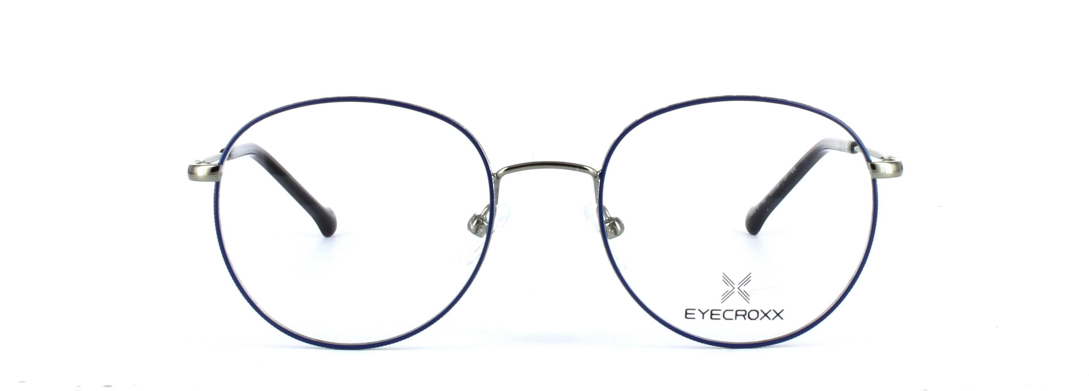 Eyecroxx 570-C3 Blue Full Rim Round Metal Glasses - Image View 5