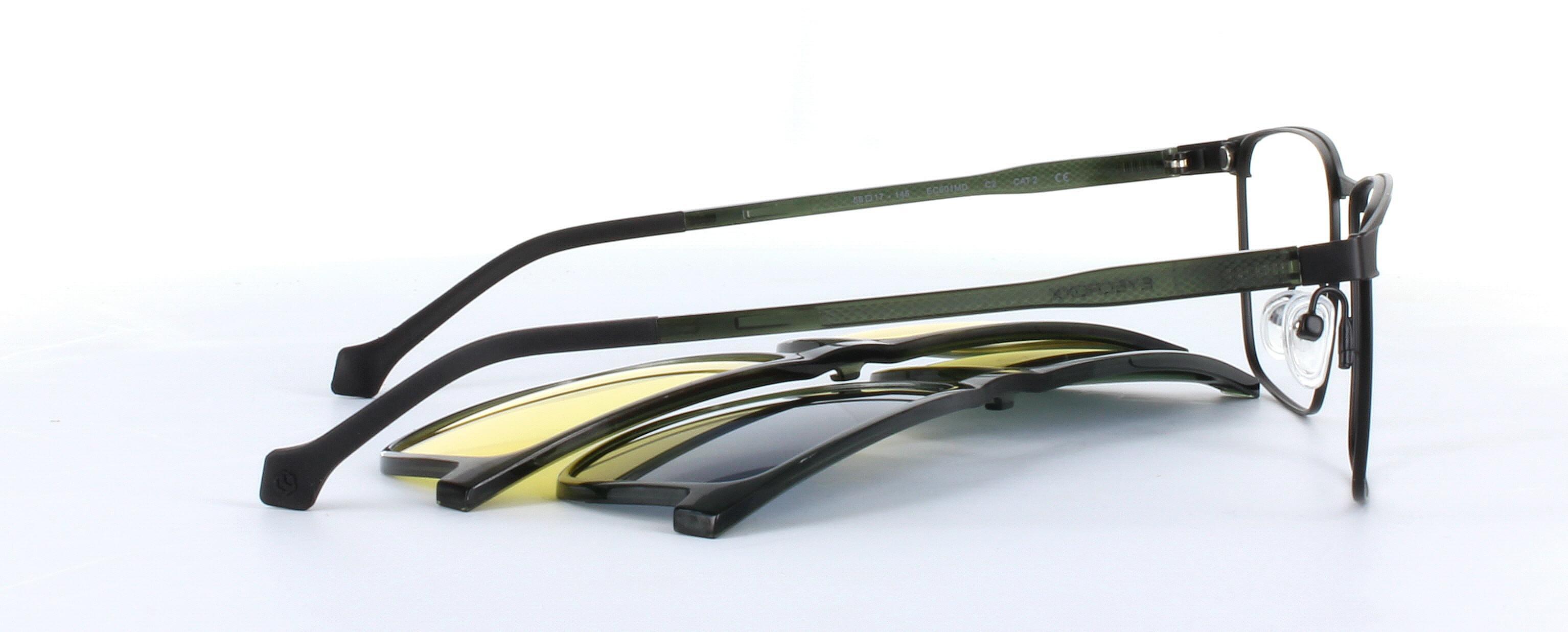 Eyecroxx 601 Grey Full Rim Metal Glasses - Image View 2