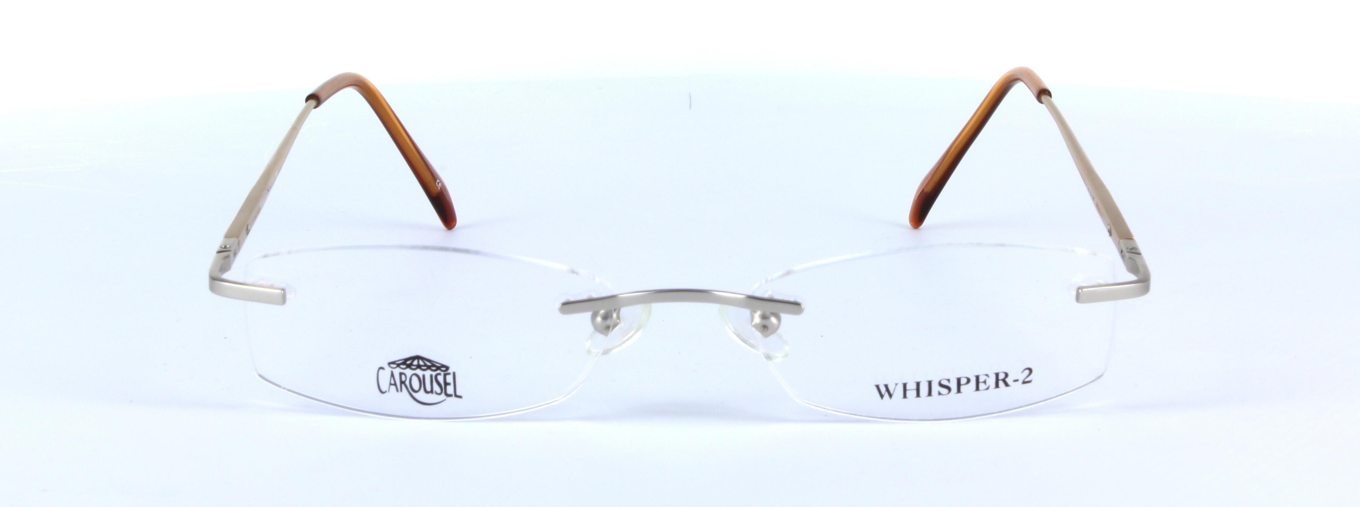 Lidia Silver Rimless Rectangular Metal Glasses - Image View 5
