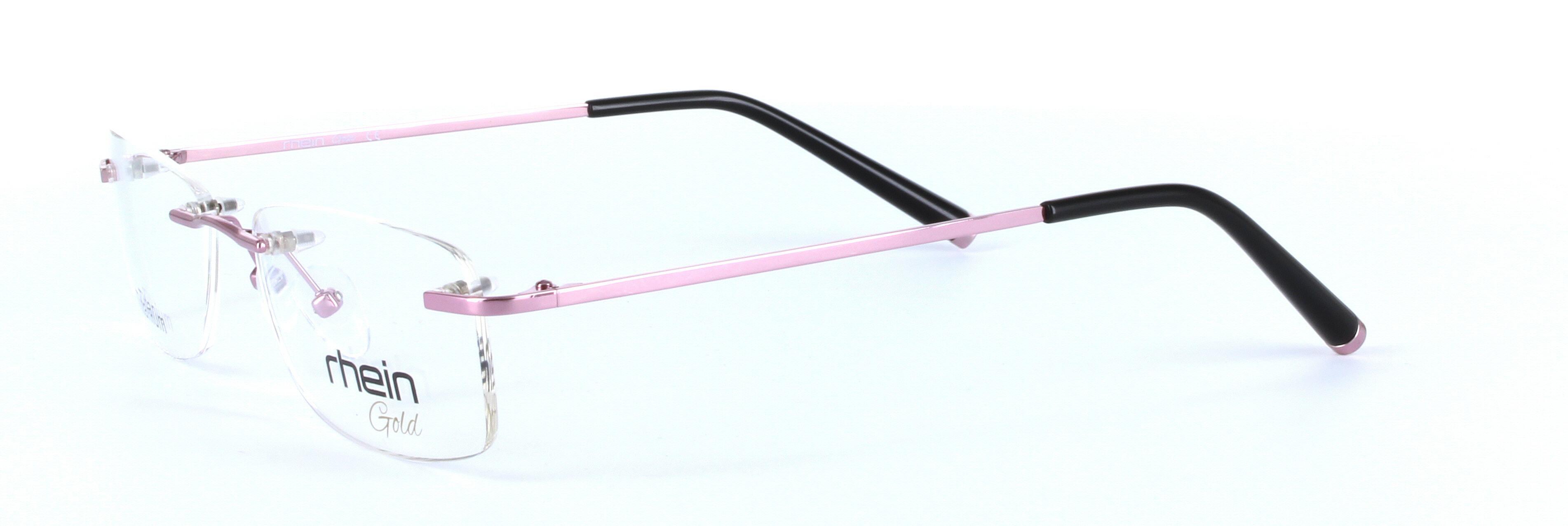 Rose Rimless Rectangular Titanium Glasses Palmer Titanium - Image View 2