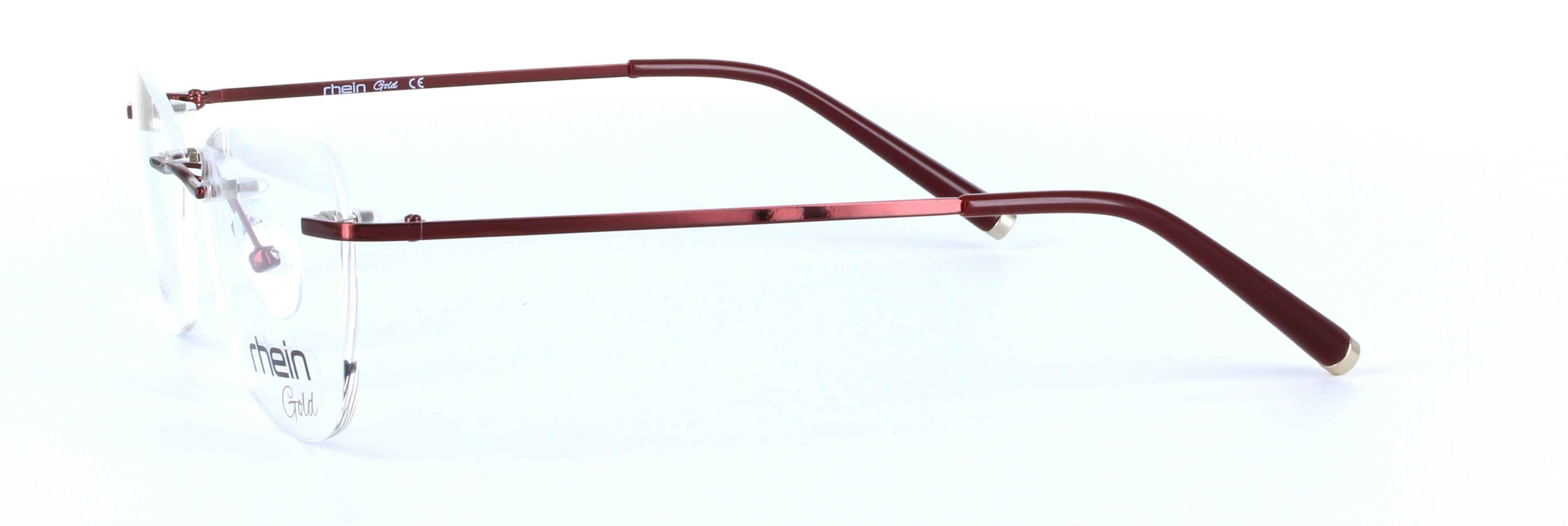 Hope Titanium Burgundy Rimless Rectangular Titanium Glasses - Image View 2