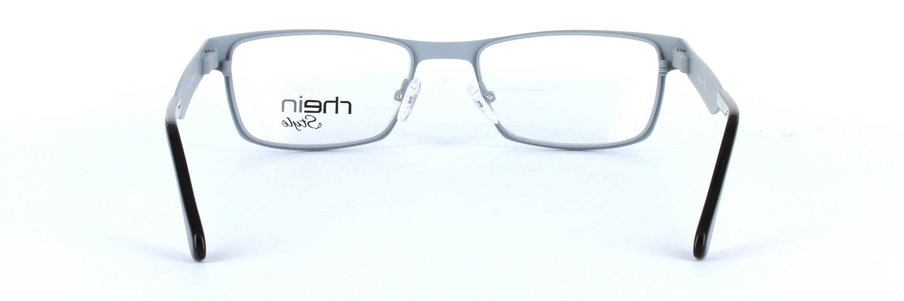 Ambleside Black and Silver Full Rim Rectangular Metal Glasses - Image View 3