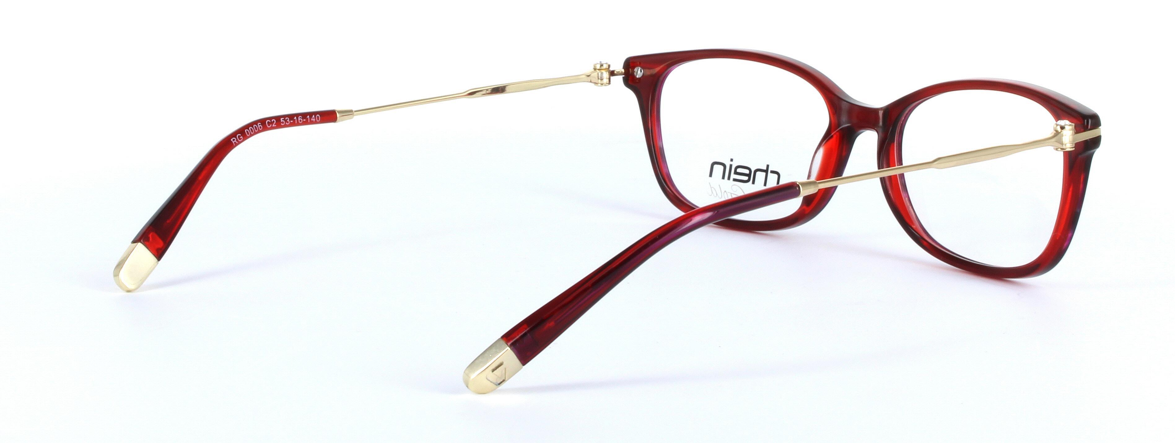 Locarno Red Full Rim Oval Plastic Glasses - Image View 4