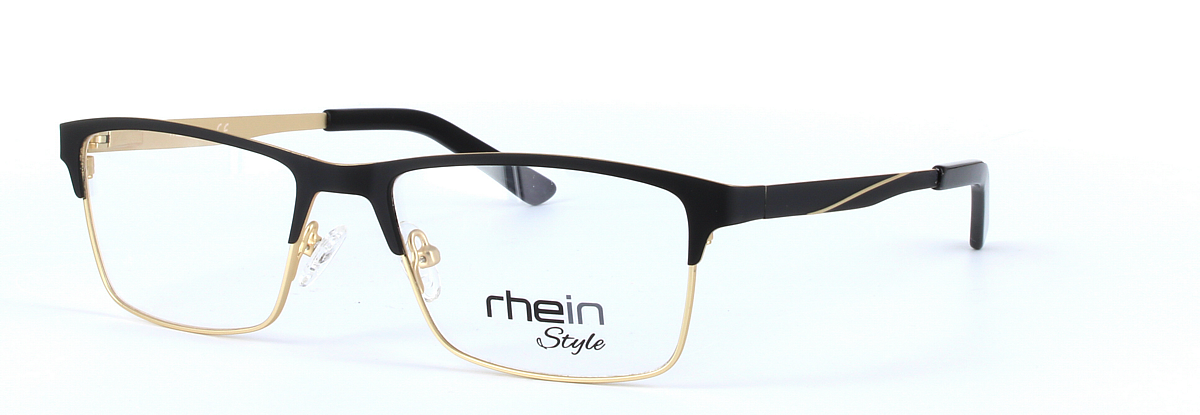 Codey Black Full Rim Oval Rectangular Metal Glasses - Image View 1