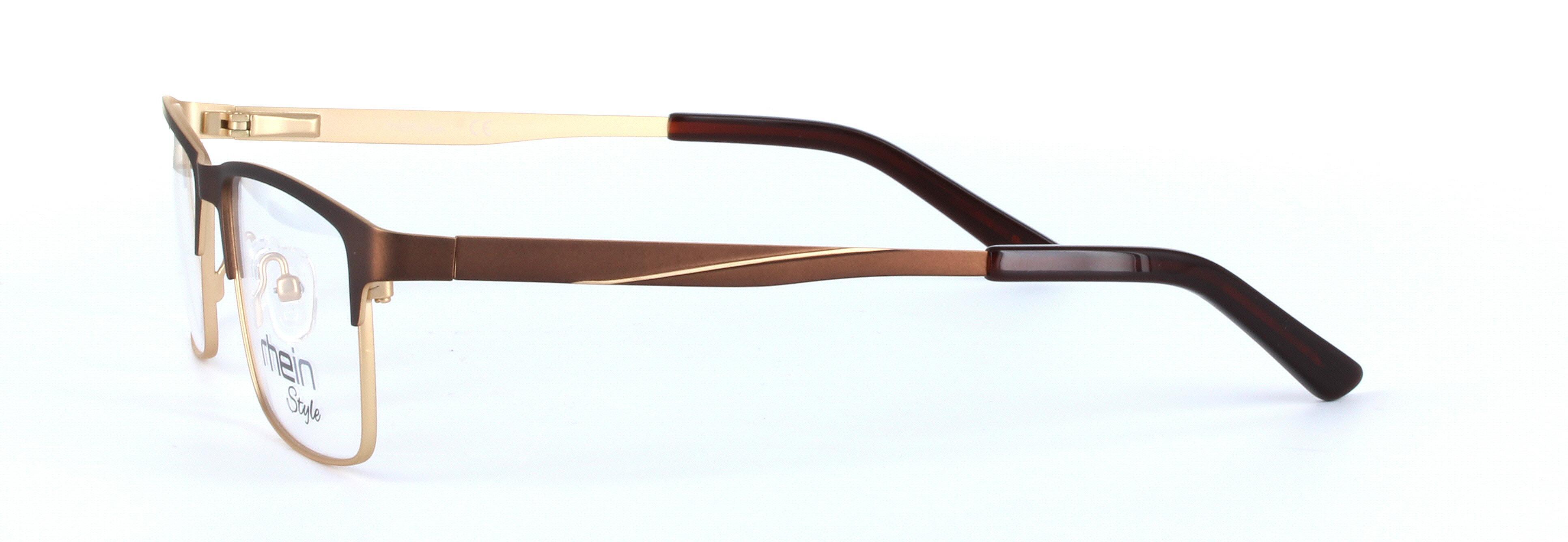 Codey Bronze Full Rim Oval Rectangular Metal Glasses - Image View 2