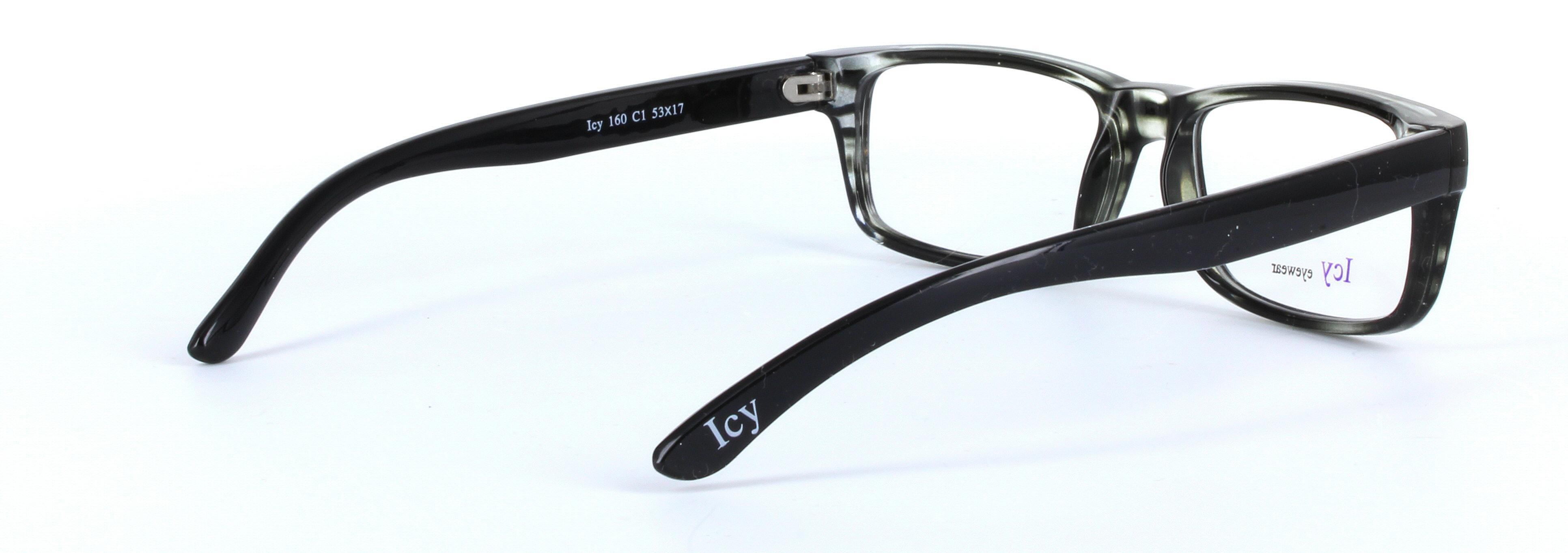 ICY 160 Grey Full Rim Rectangular Square Plastic Glasses - Image View 4