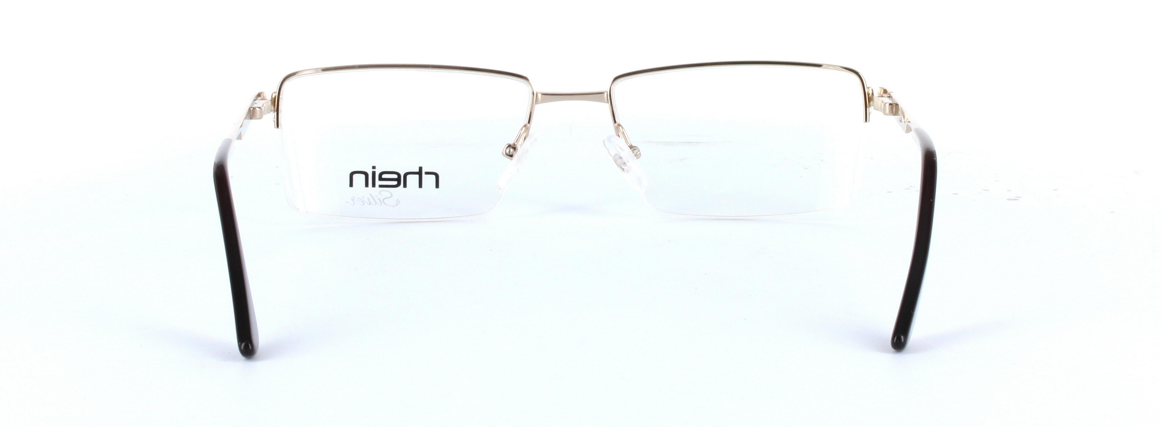 Highfield Gold Semi Rimless Rectangular Metal Glasses - Image View 3