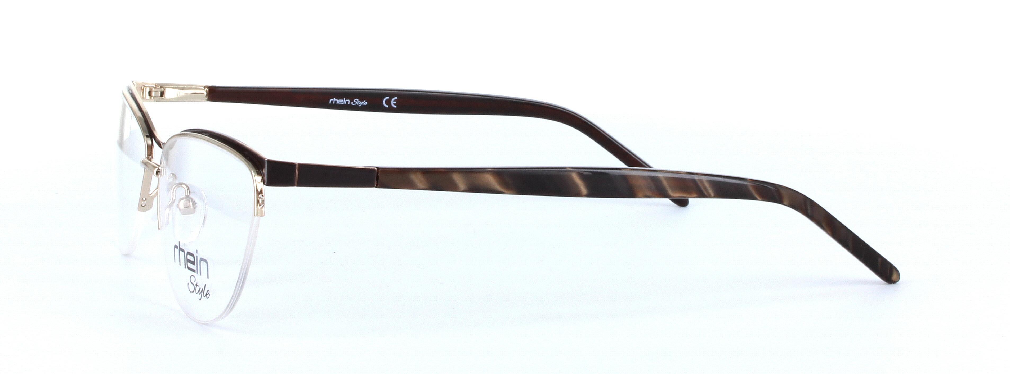 Agora Black Semi Rimless Oval Metal Glasses - Image View 2