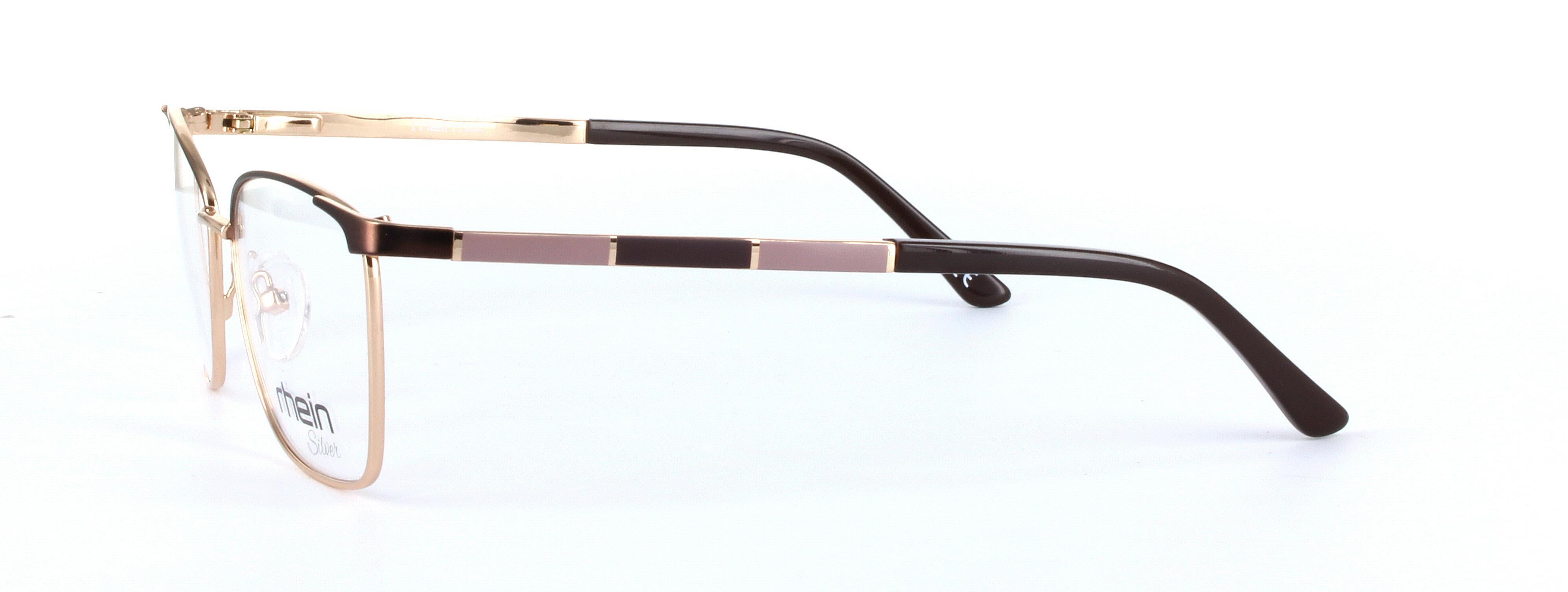 Allegra Brown Full Rim Oval Round Metal Glasses - Image View 2