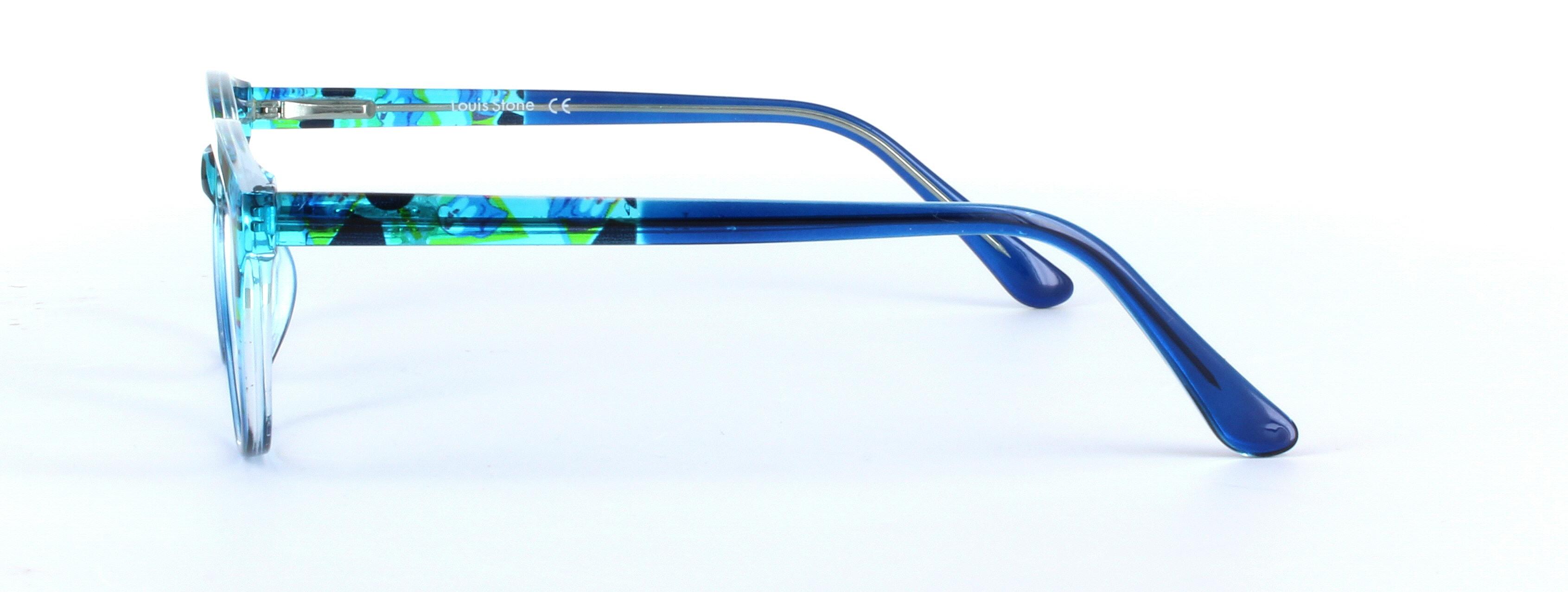 Dolores Blue Full Rim Oval Round Plastic Glasses - Image View 2