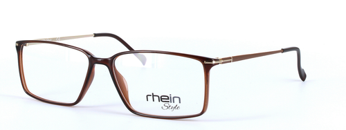Omega Brown Full Rim Rectangular Square Plastic Glasses - Image View 1