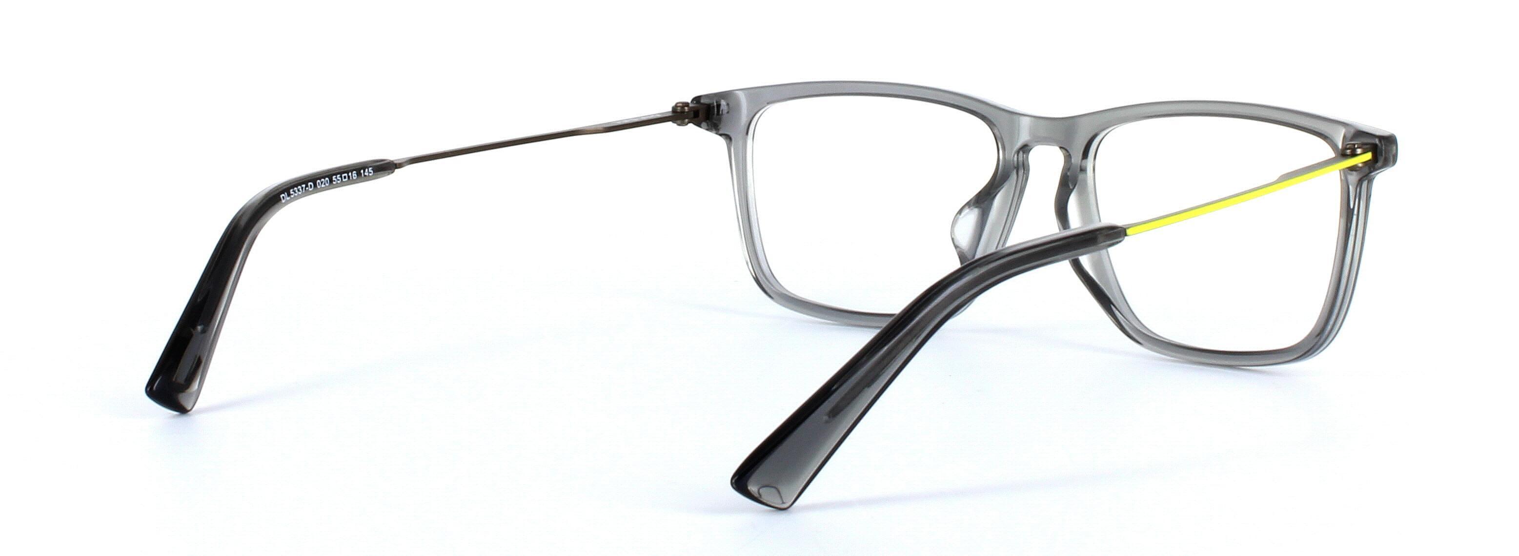 Diesel (DL5337-020) Crystal Grey Full Rim Rectangular Oval Acetate Glasses - Image View 4