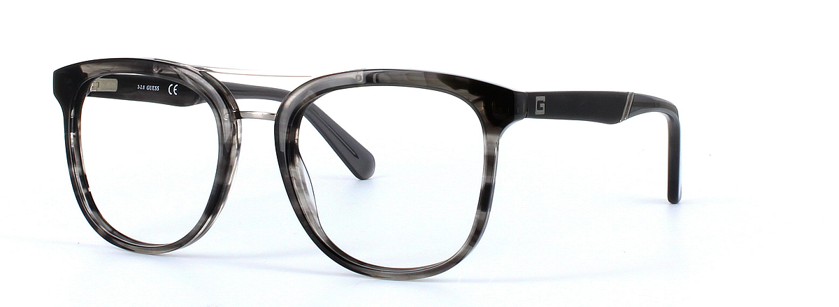 GUESS (GU1953-020) Grey Full Rim Square Acetate Glasses - Image View 1