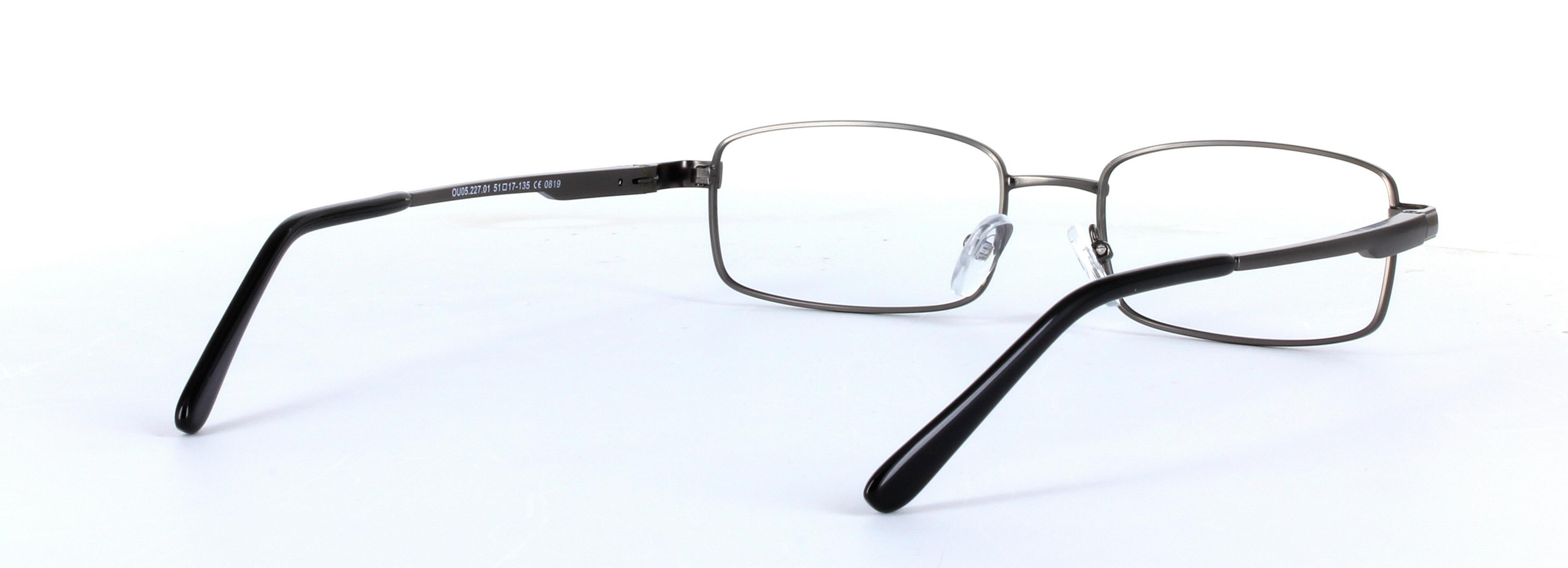 Kristo Gunmetal Full Rim Rectangular Metal Glasses - Image View 4