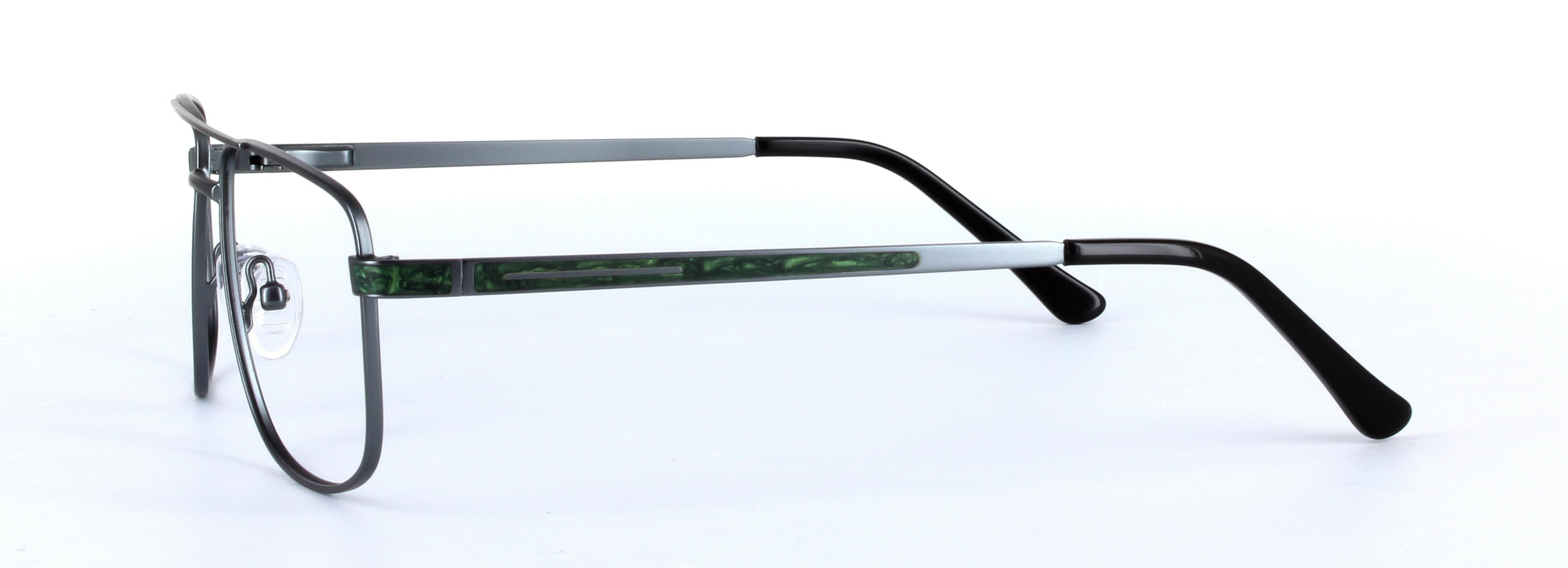 Marlowe Gunmetal Full Rim Oval Metal Glasses - Image View 2