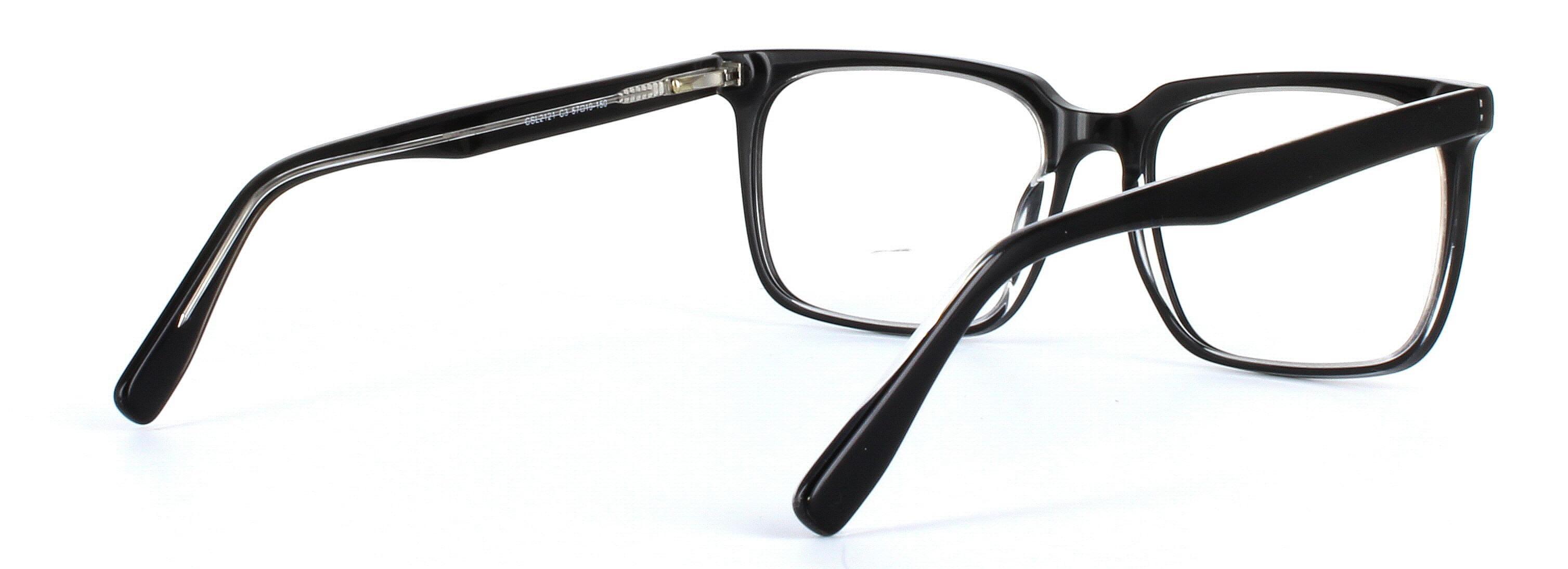 Coombe Black Full Rim Rectangular Acetate Glasses - Image View 4