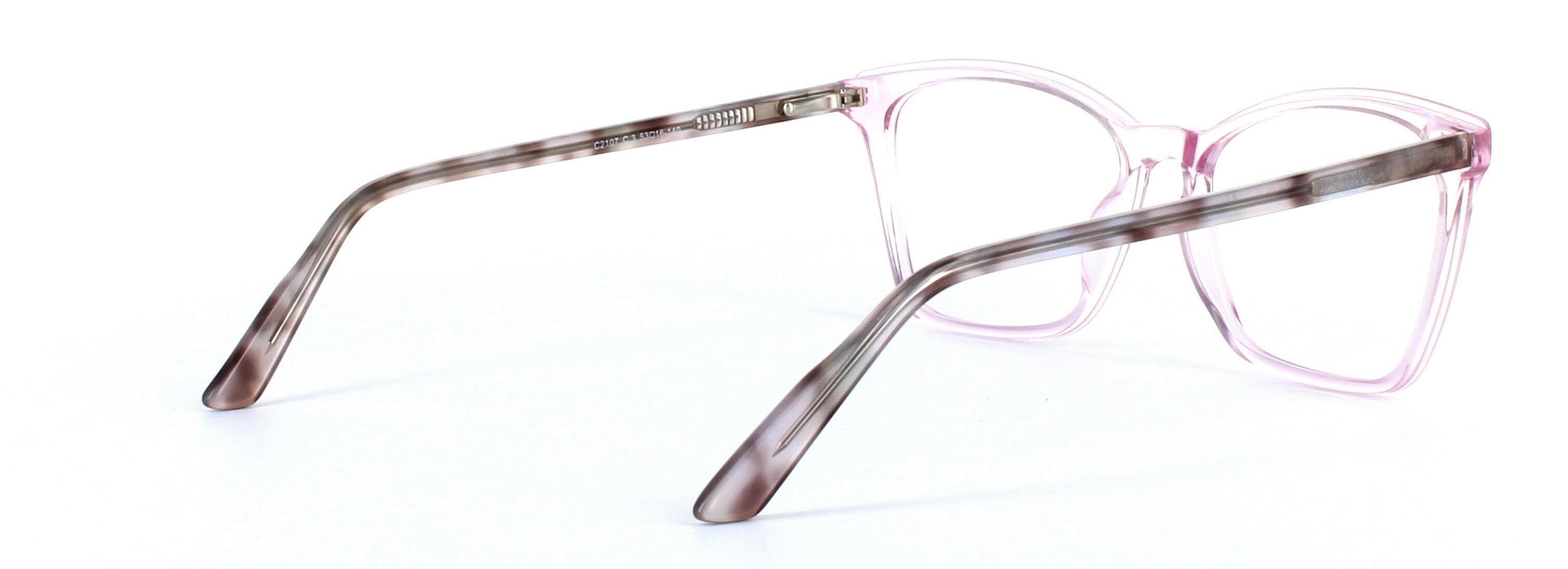 Caelan Pink Full Rim Square Plastic Glasses - Image View 4