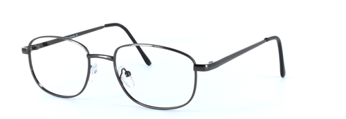 Ashton Gunmetal Full Rim Rectangular Metal Glasses - Image View 1