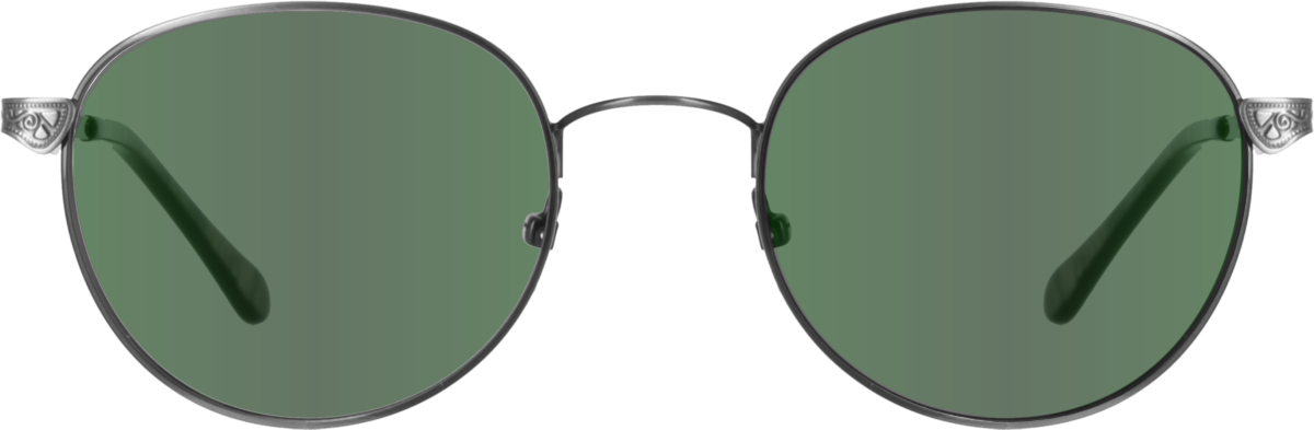 Kavarna Gunmetal Full Rim Round Metal Prescription Sunglasses - Image View 2