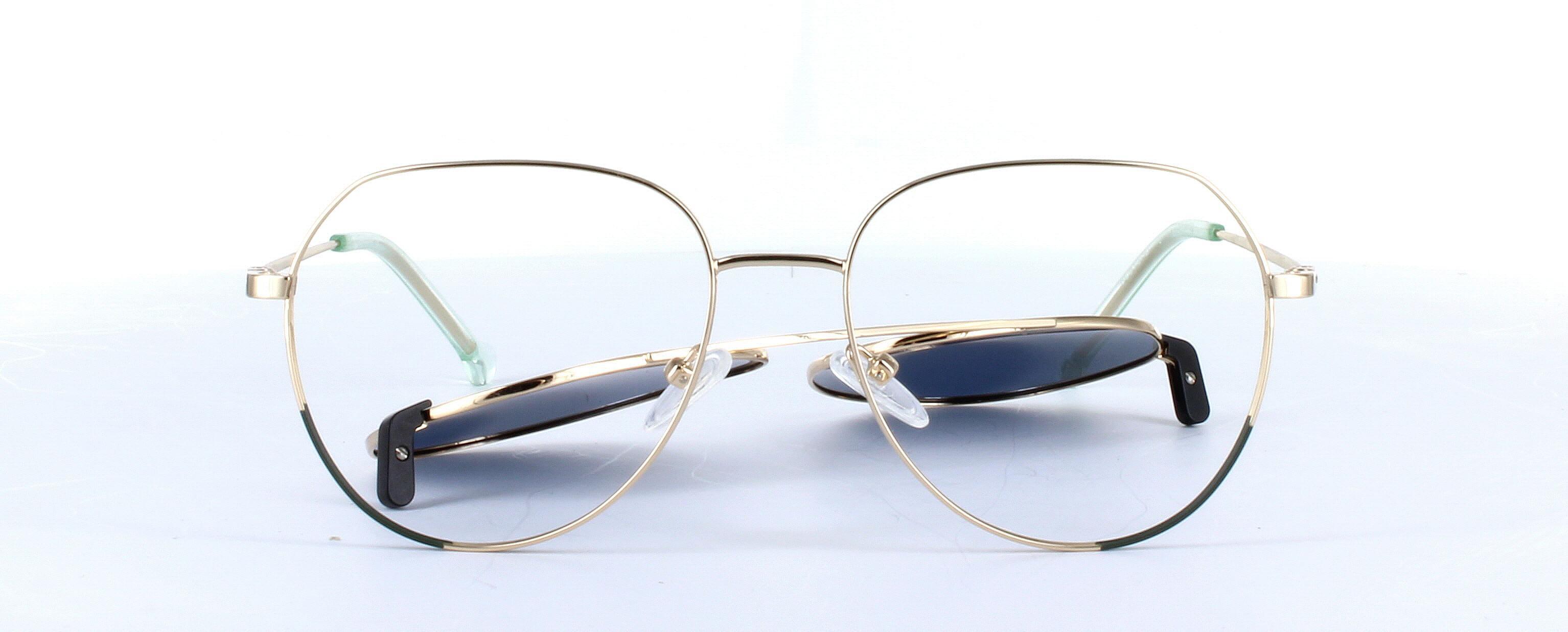 Eyecroxx 612 Gold and Black Full Rim Metal Glasses - Image View 5