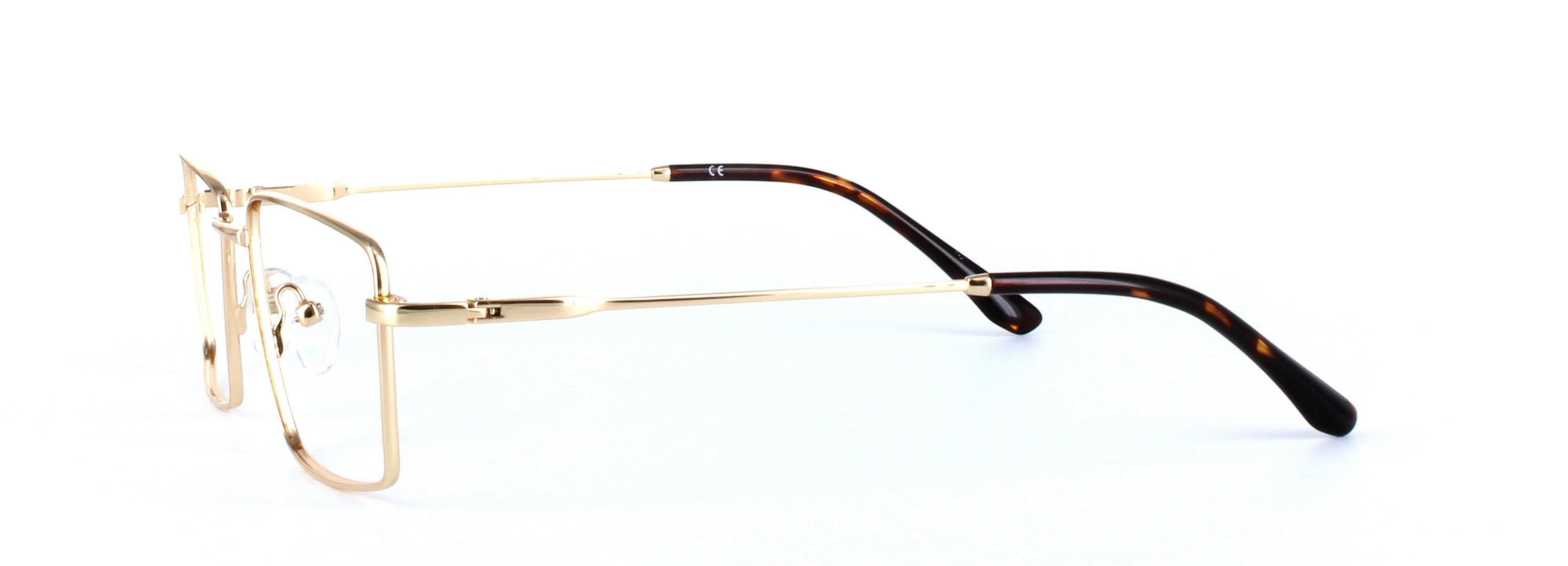 Catan Gold Full Rim Rectangular Metal Glasses - Image View 2