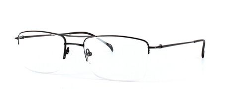 Oklahoma Black Semi Rimless Metal Glasses - Image View 1