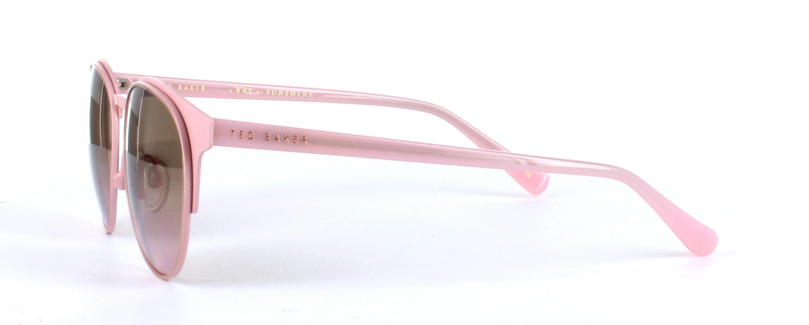 Daila Pink Full Rim Metal Sunglasses - Image View 2