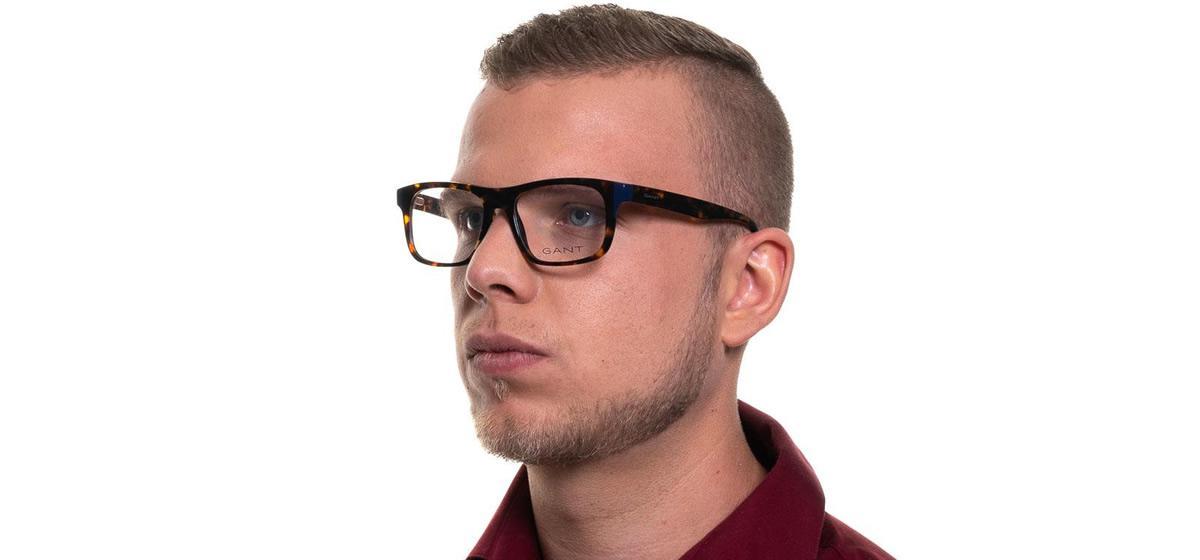 Male wearing GANT (3157-052) Brown Full Rim Acetate Glasses