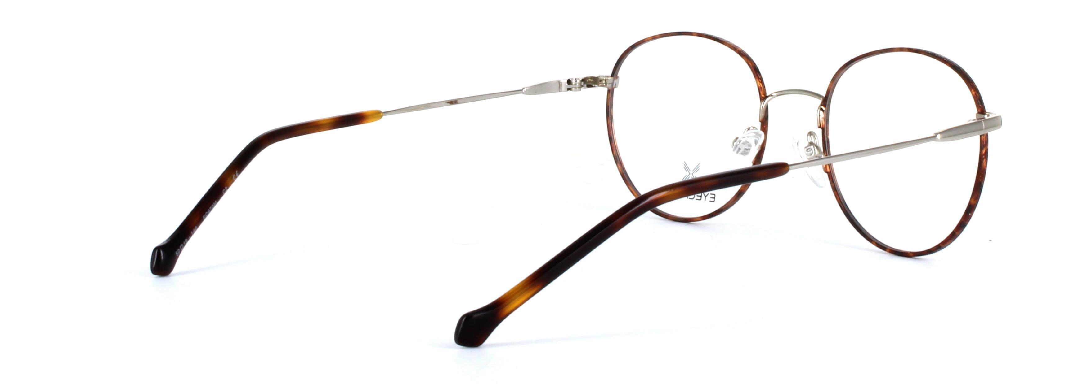 Eyecroxx 570 Tortoise Full Rim Round Metal Glasses - Image View 4