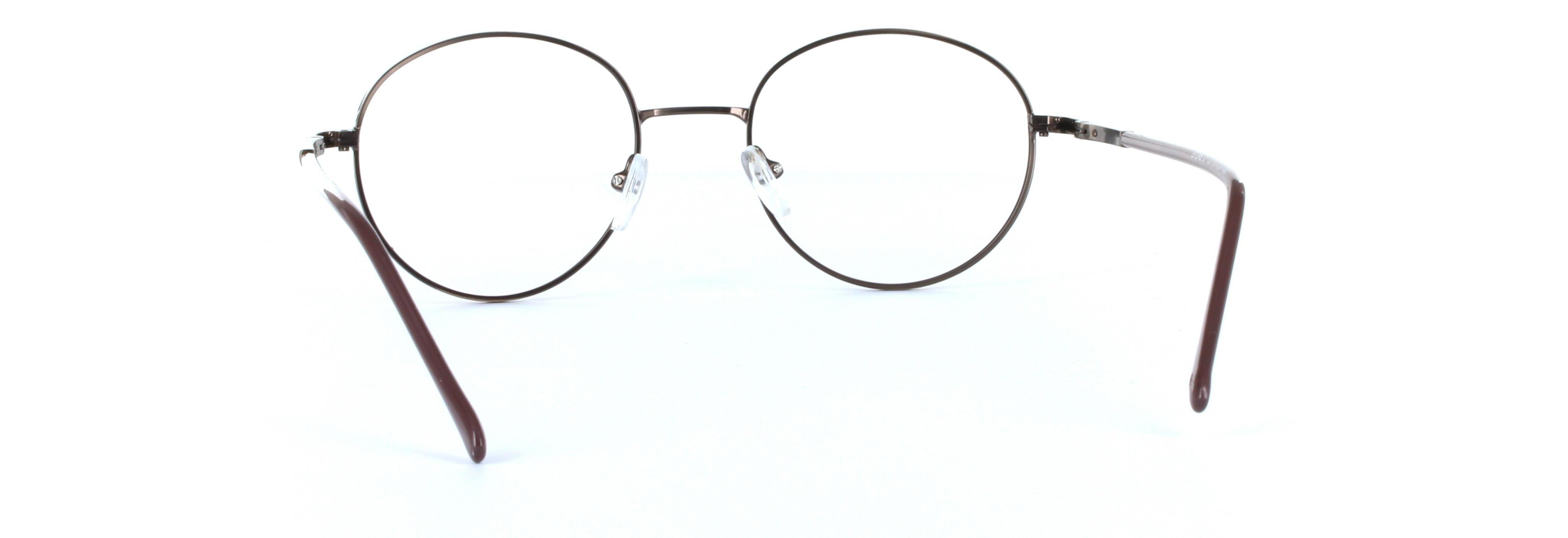 Discus Brown Full Rim Round Metal Glasses - Image View 3