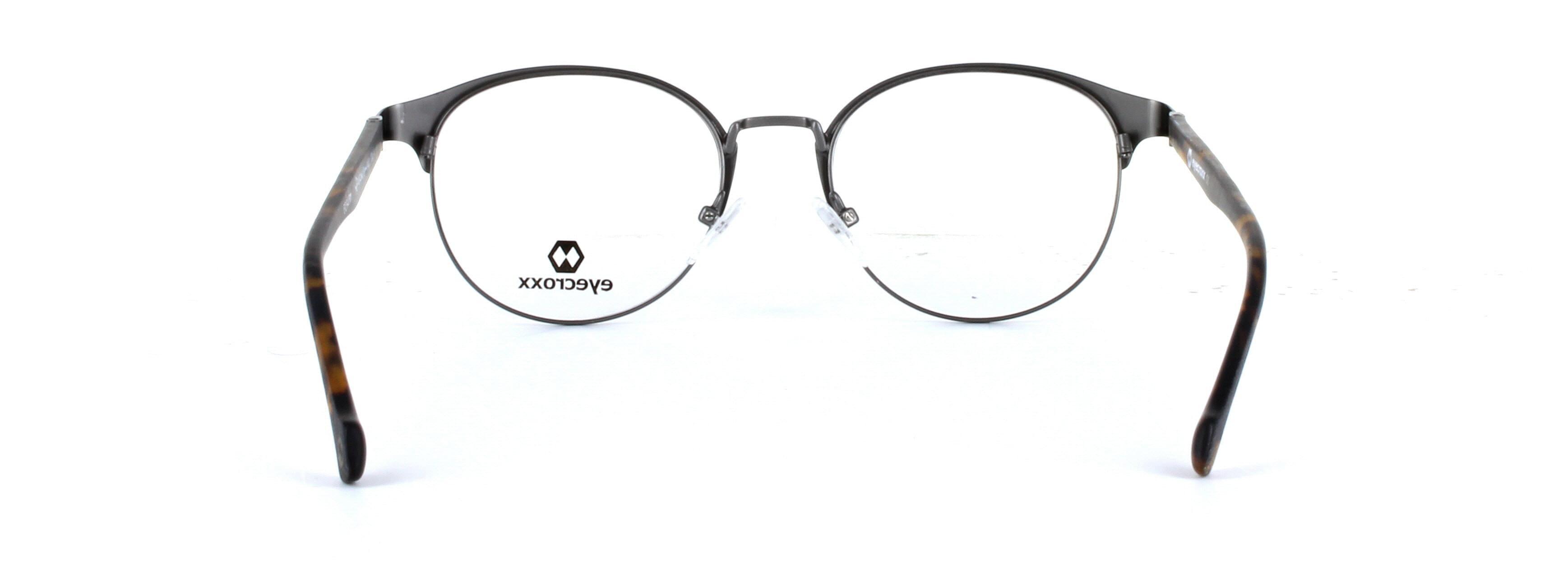 Eyecroxx 543-C4 Black Full Rim Round Metal Glasses - Image View 3